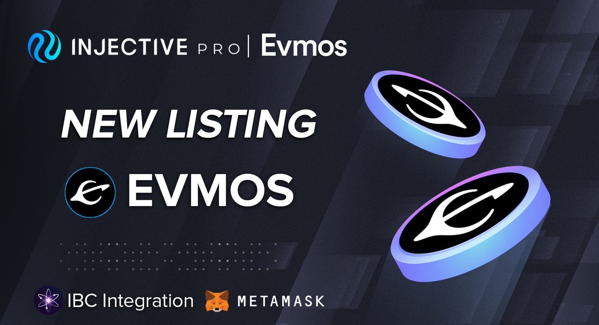 Decentralized EVMOS Spot Market Listing on Injective Pro