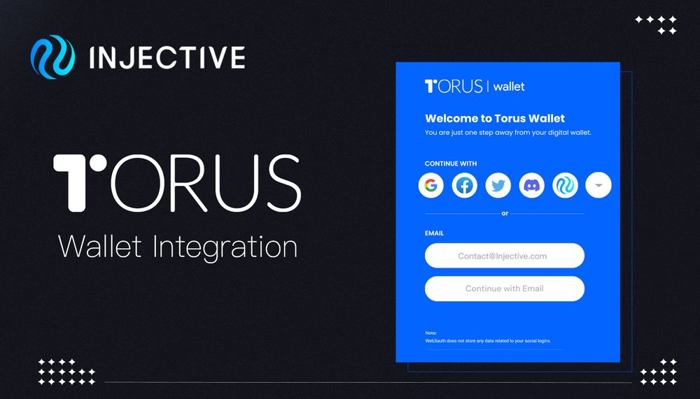 Injective Integrates Torus Wallet to Enable Social Logins for Mainstream Users