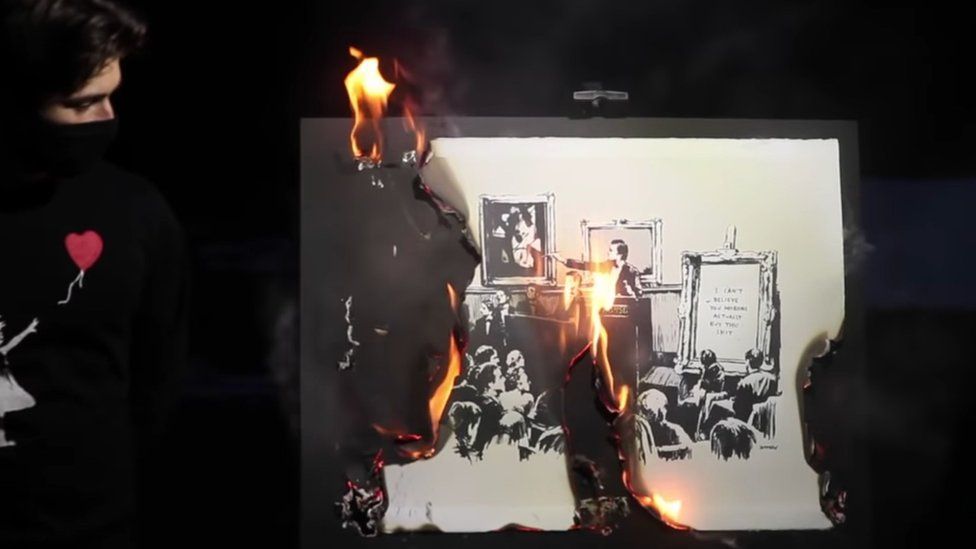 BBC: Banksy art burned, destroyed and sold as token in 'money-making stunt'